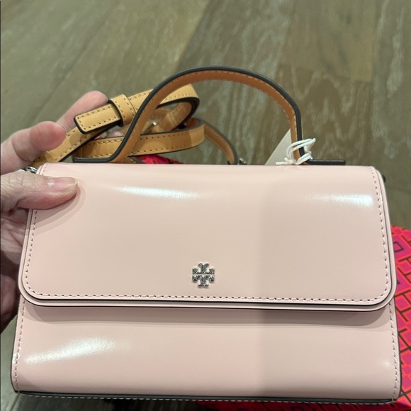 Tory Burch Light Pink Crossbody Bag with Tan Accents - Picture 9 of 10